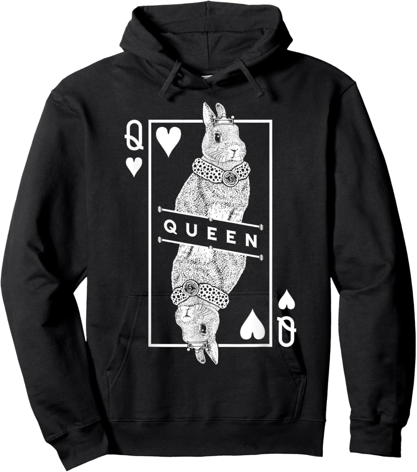 Netherland Dwarf Bunny Rabbit Queen Of Hearts Funny Pet Hoodie - Hoodie | Black