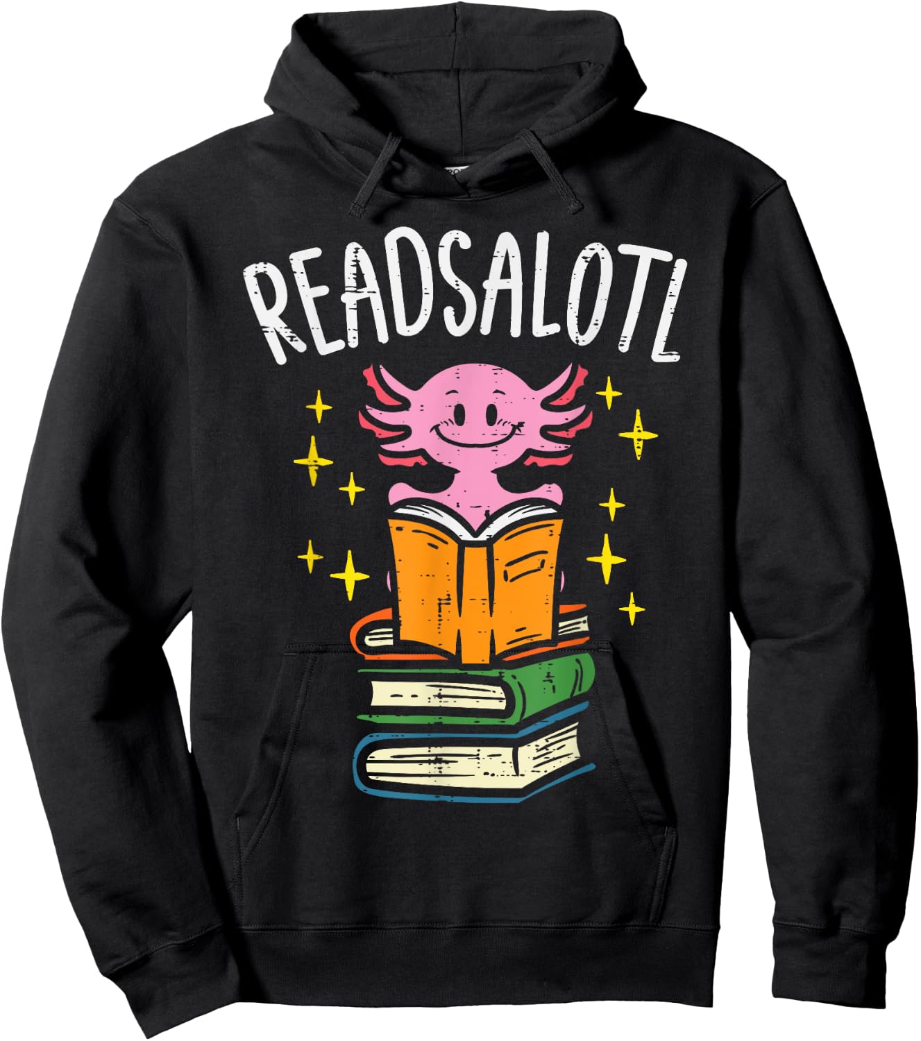 Axolotl Books Readsalotl Reading Bookworm Boys Girls Kids Small Hoodie - Hoodie | Black