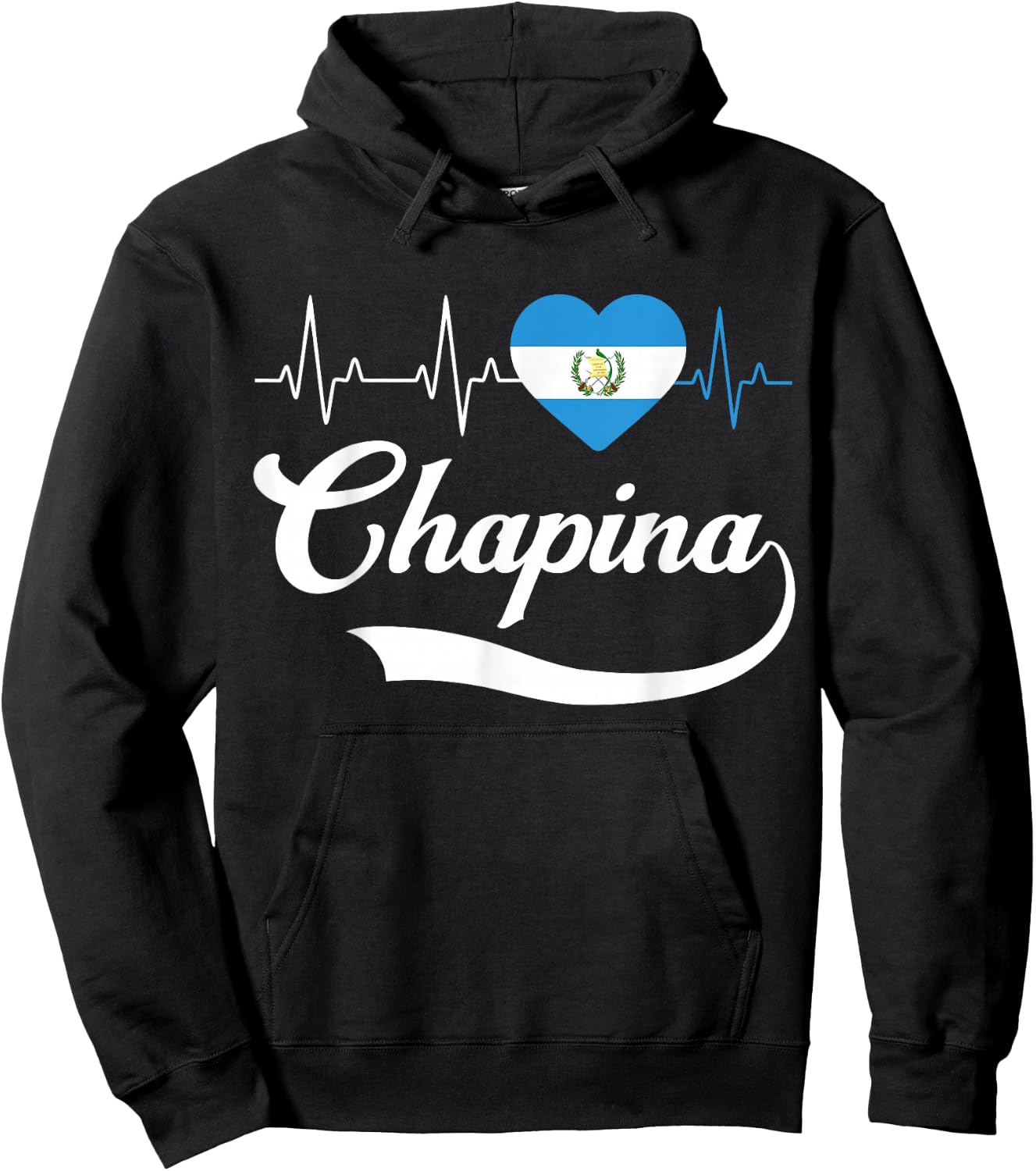 Guatemalan Flag Girl Women Guatemala Chapina Camiseta Slang Hoodie - Hoodie | Black