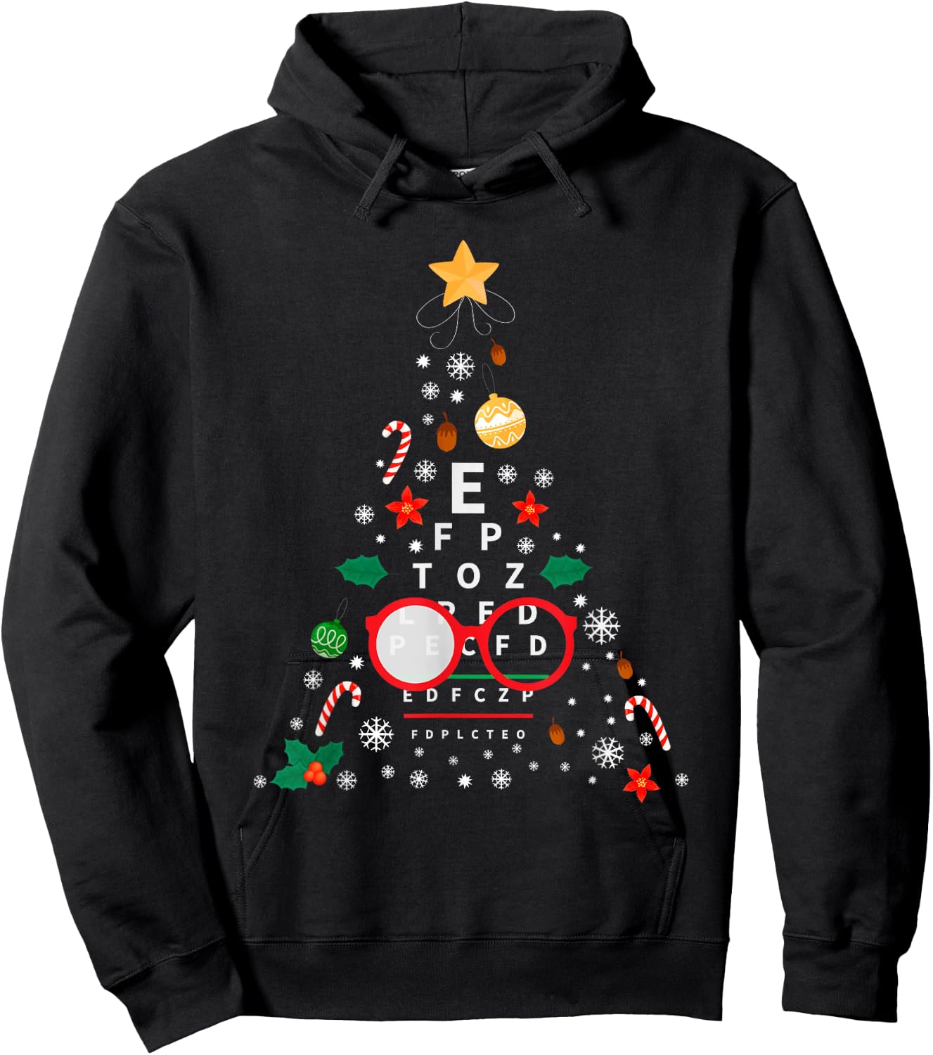 Christmas Tree Optician Optometrist | Merry Xmas New Year Hoodie - Hoodie | Black