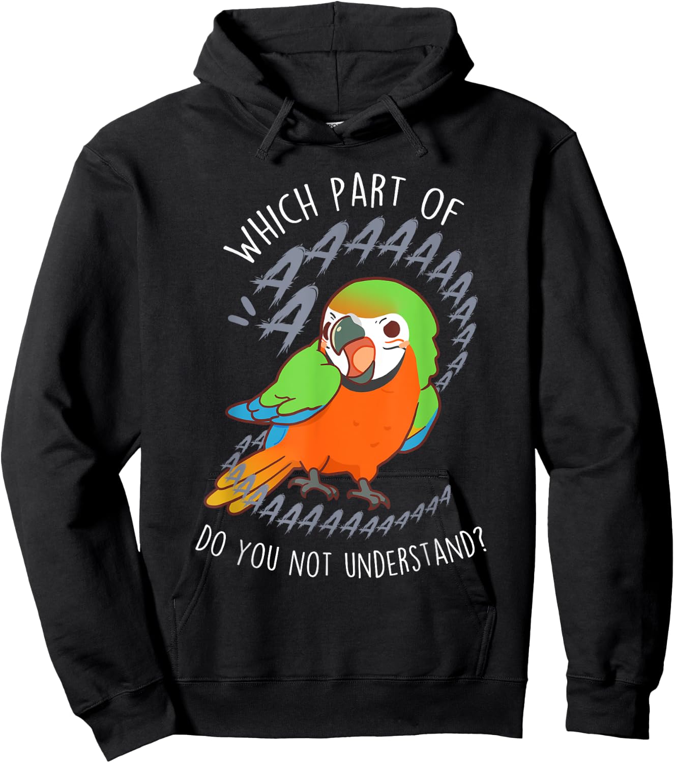 Catalina Macaw Parrot Aaa Funny Cute Pet Hybrid Bird Mom Dad Hoodie - Hoodie | Black