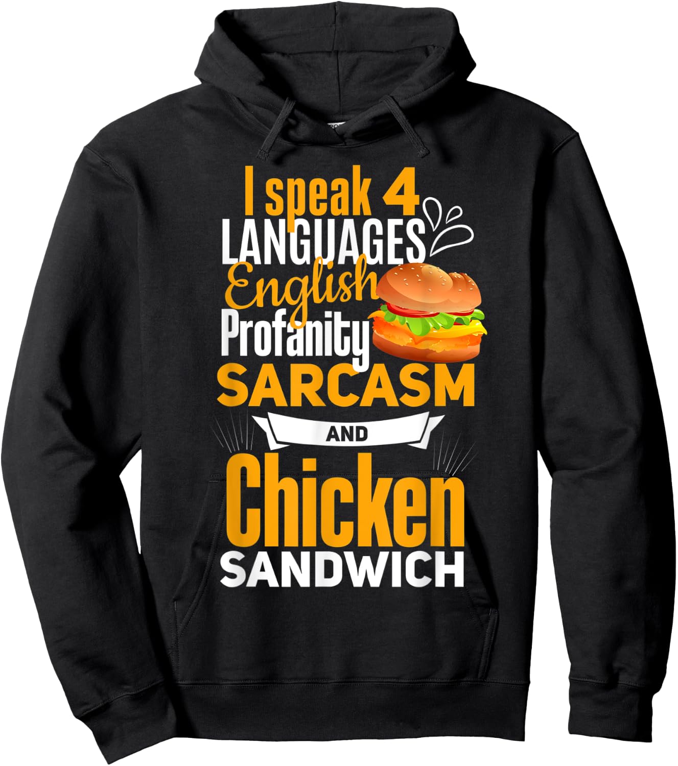 Chicken Sandwich Shirt Joke Chicken Burger Lover Hoodie - Hoodie | Black
