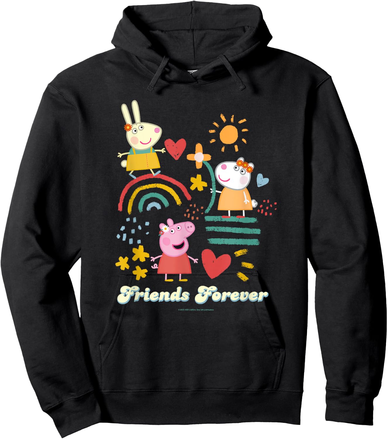 Peppa Pig Friends Forever Rebecca Rabbit & Suzy Sheep Hoodie - Hoodie | Black