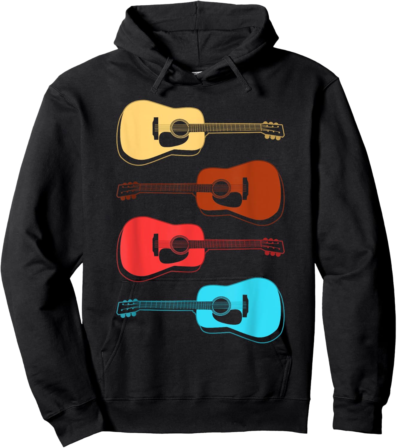 Guitar Pajamas Black Guitar -Adults Small Classic Fit Short Sleeve Modern Music Hoodie - Hoodie | Black