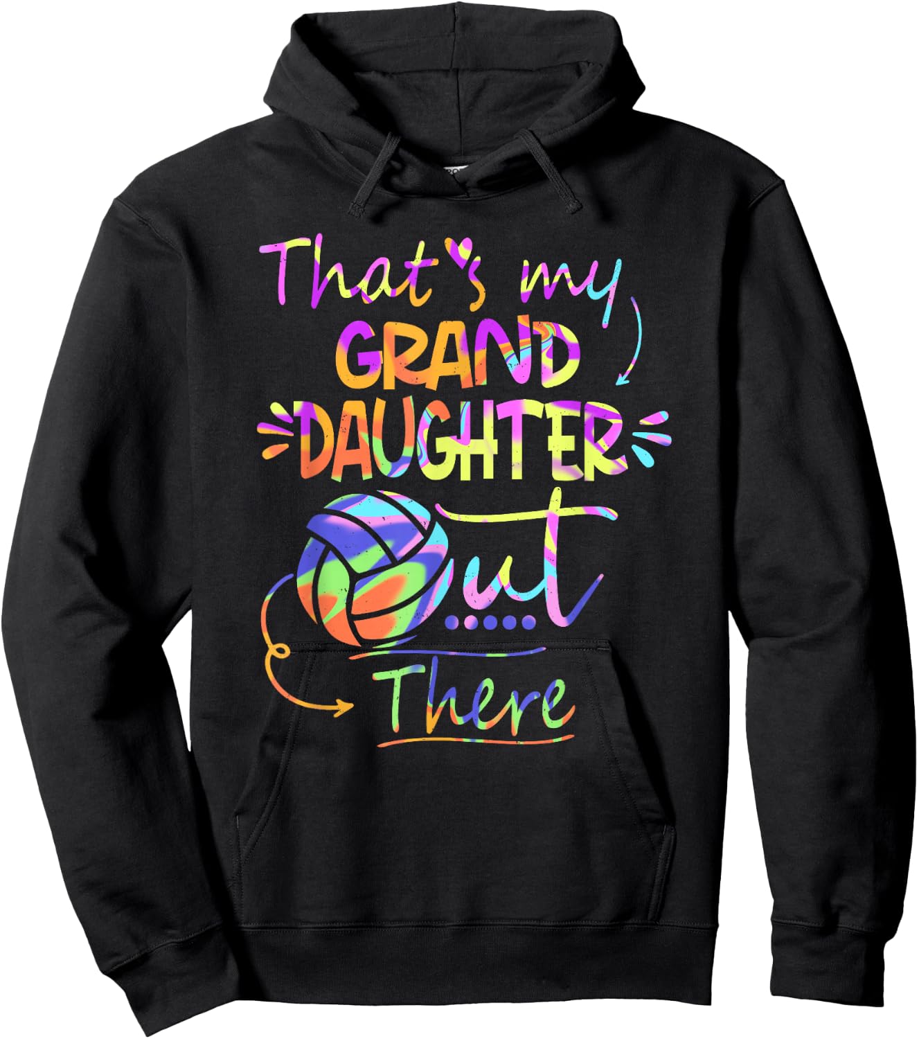 That's My Granddaughter Out There Volleyball For Grandma Hoodie - Hoodie | Black