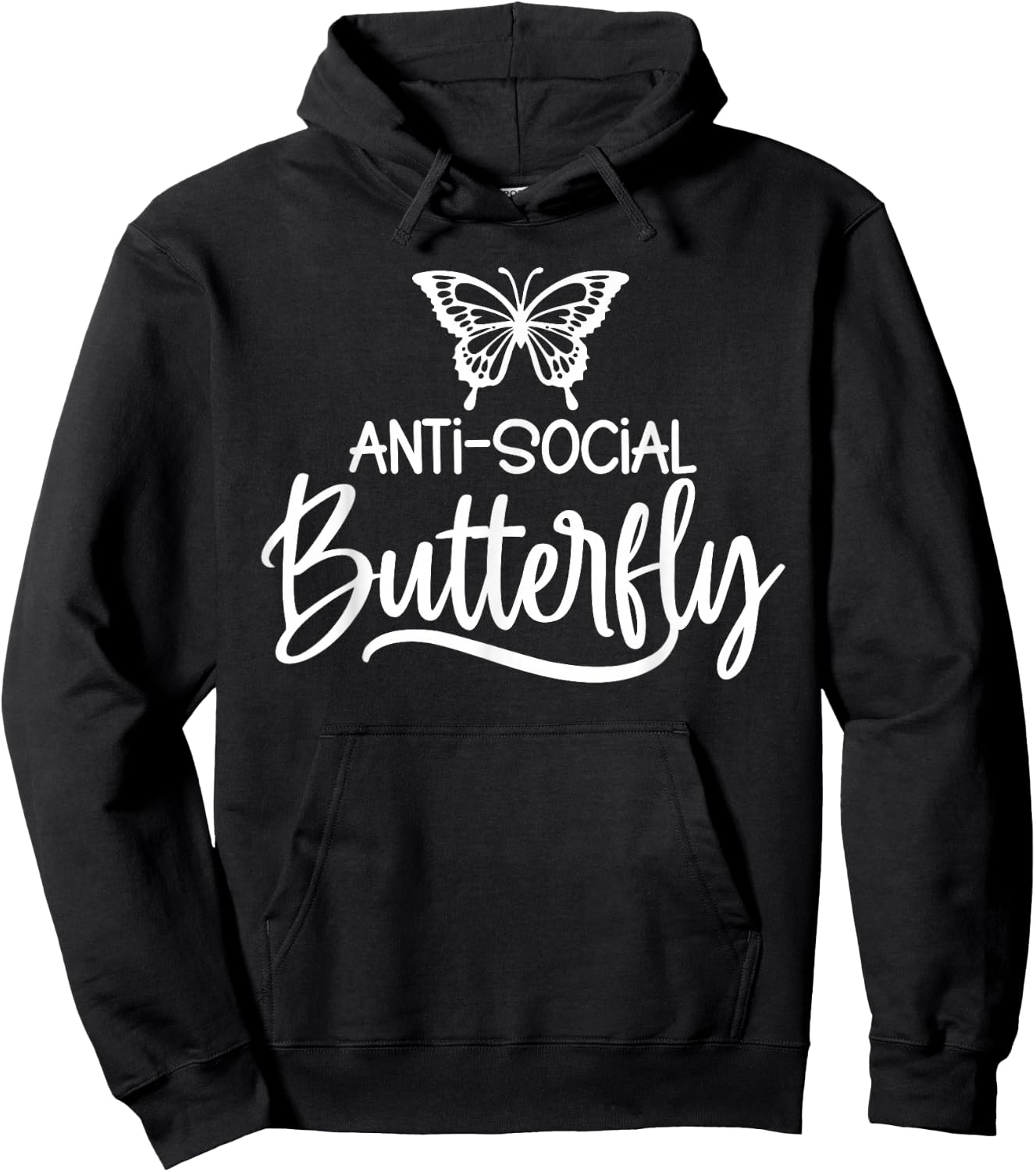 Anti-Social Butterfly Fuuny Sarcastic Hoodie - Hoodie | Black