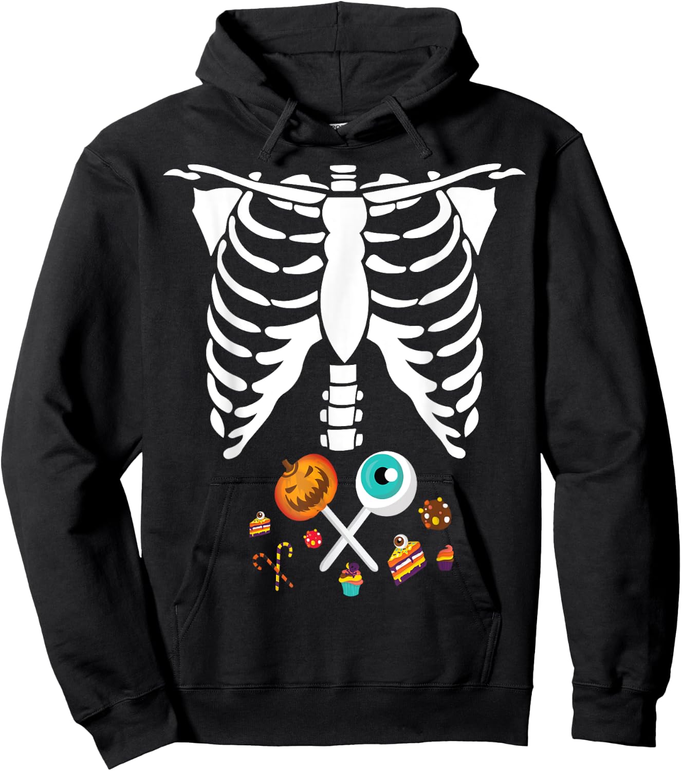 Funny Halloween Skeleton Candy X-Ray Costume Kids Boys Girls Hoodie - Hoodie | Black