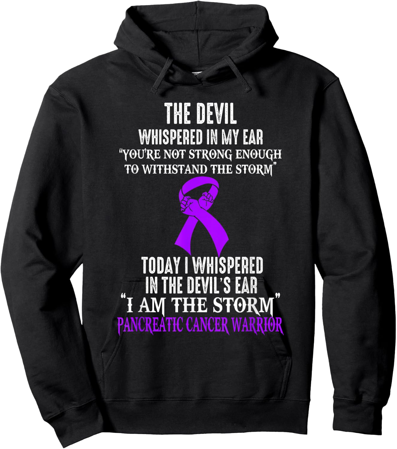 I Am The Storm Pancreatic Cancer Awareness Warrior Hoodie - Hoodie | Black