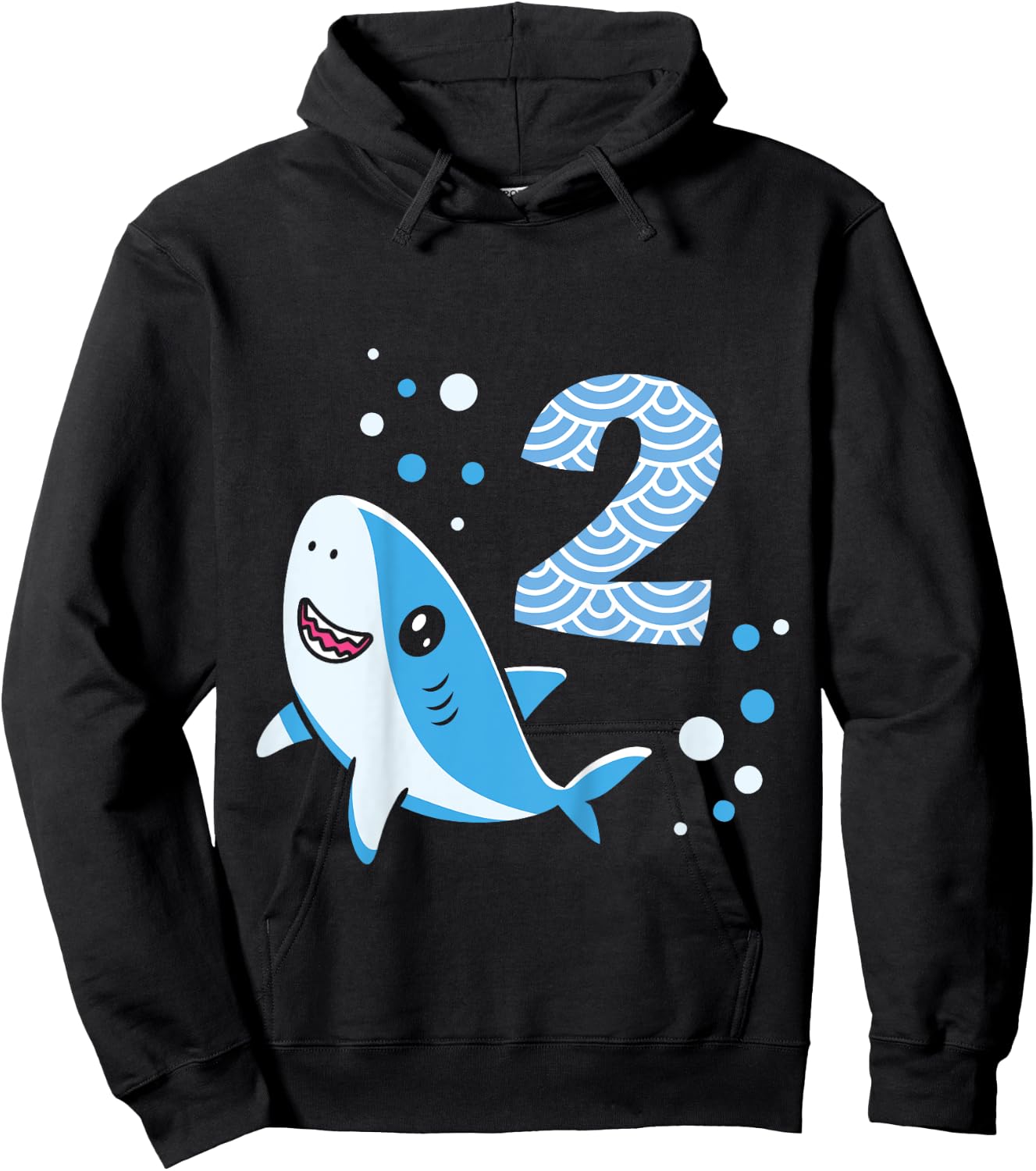 Kids 2nd Birthday Boys Shark 2 years Old Ocean Shark B-day Hoodie - Hoodie | Black