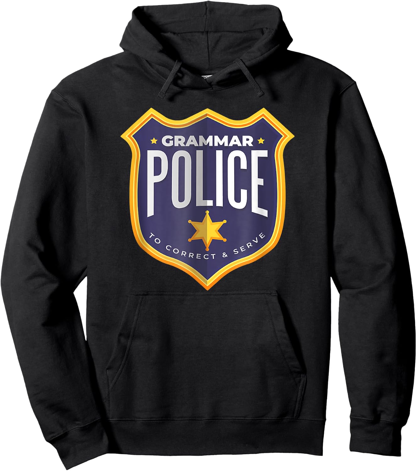 Grammar Police Funny Costume Idea Print Hoodie - Hoodie | Black