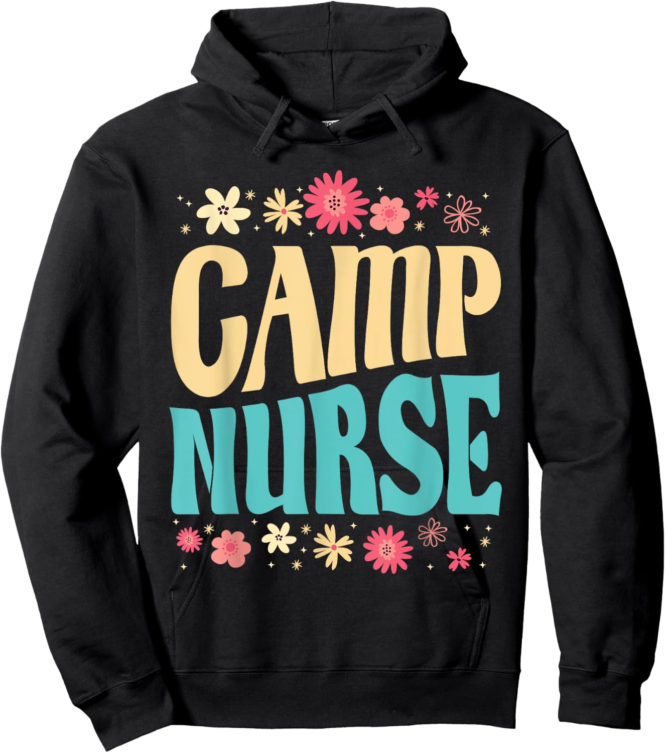 Camp Nurse Floral Outfit Summer Camping Registered Nurses Women Hoodie - Hoodie | Black