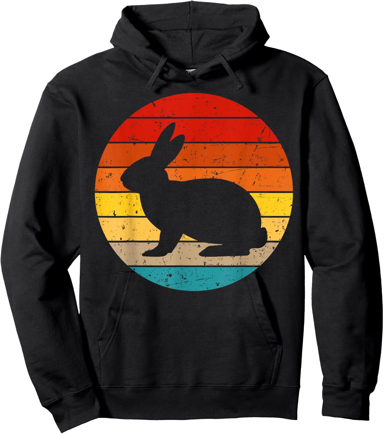 Funny Vintage Rabbit Designs For Kids Men Women Hare Pet Hoodie - Hoodie | Black