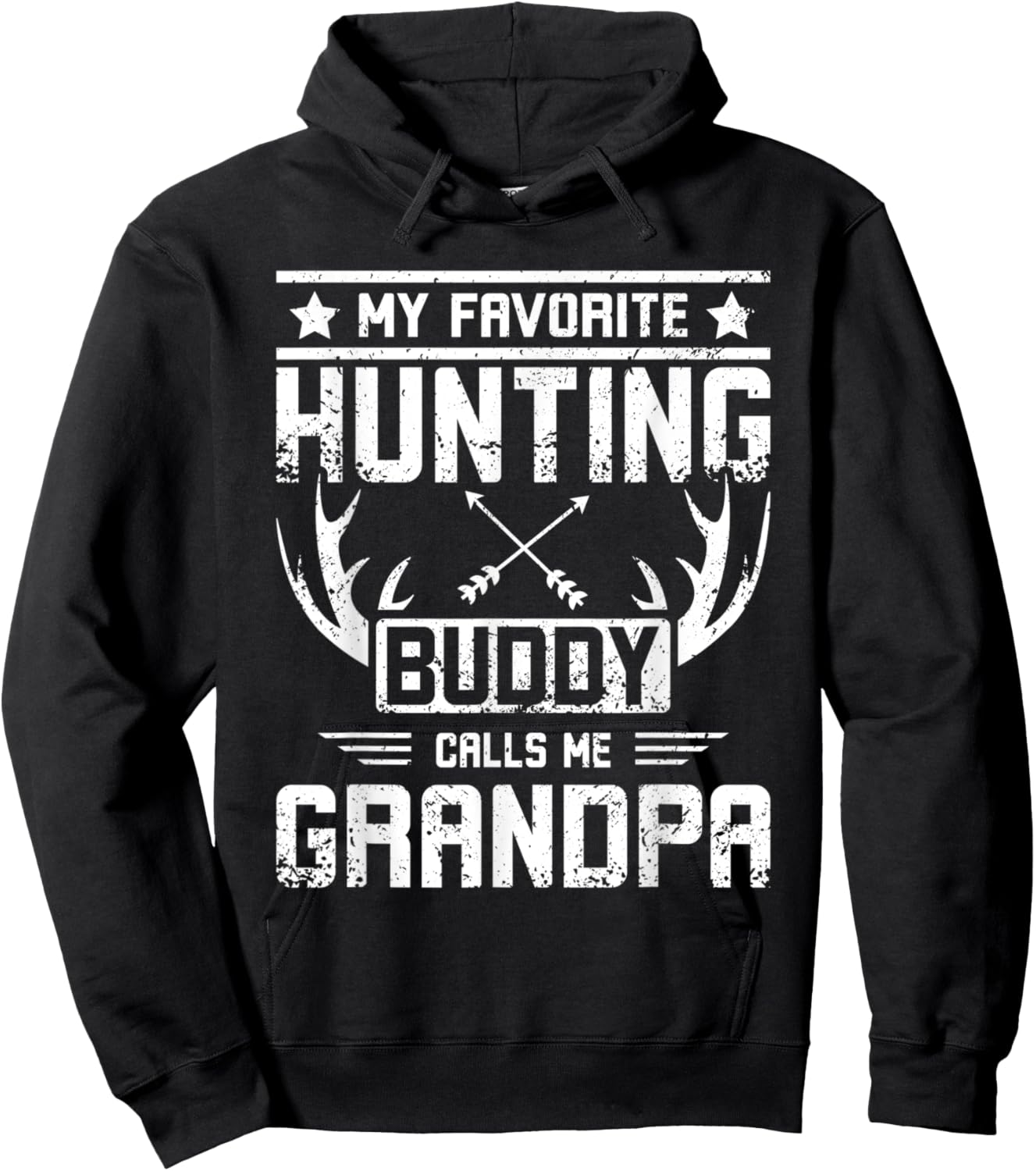 My favorite hunting buddy calls me grandpa Hoodie - Hoodie | Black