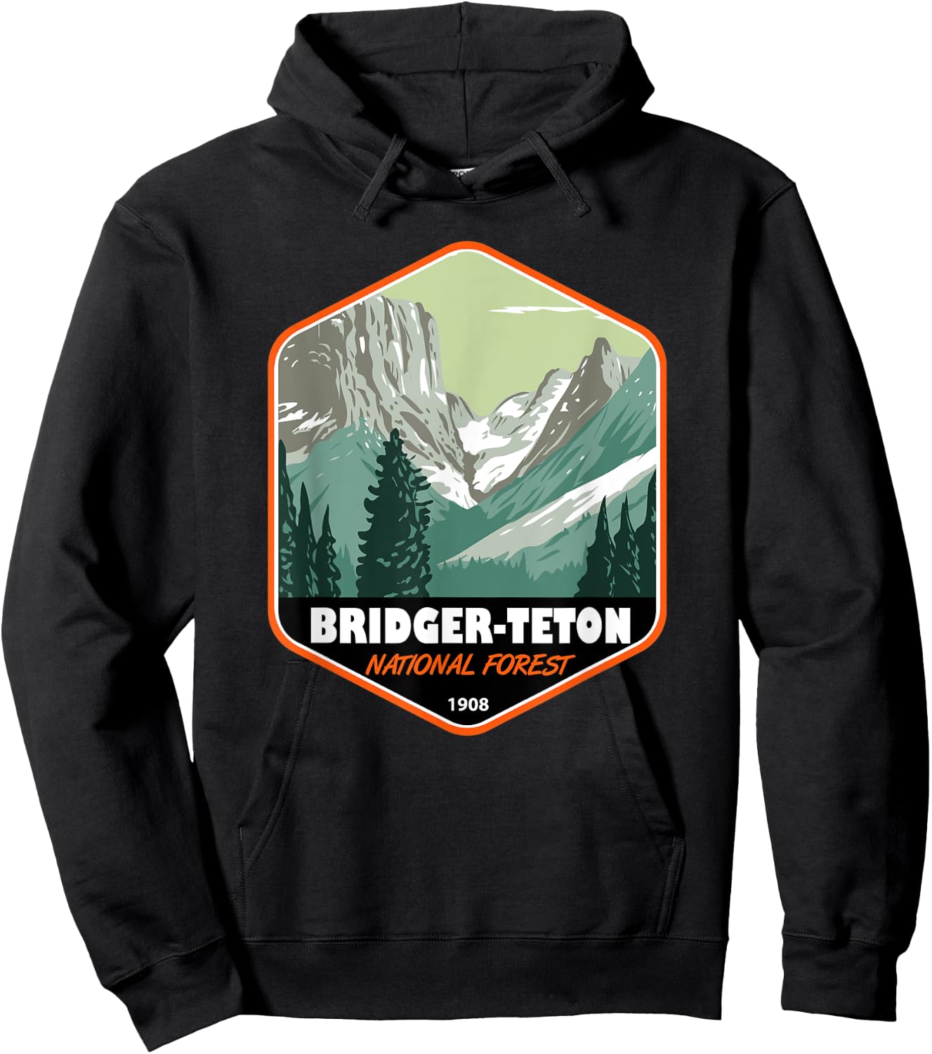 Bridger Teton National Forest Continental Divide Badge Hoodie - Hoodie | Black
