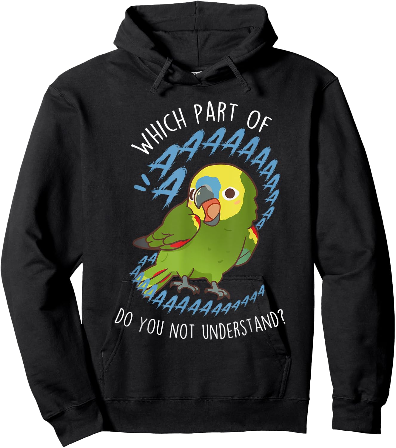 Blue-Fronted Amazon Parrot Aaaa, Funny Cute Pet Bird Mom Dad Hoodie - Hoodie | Black