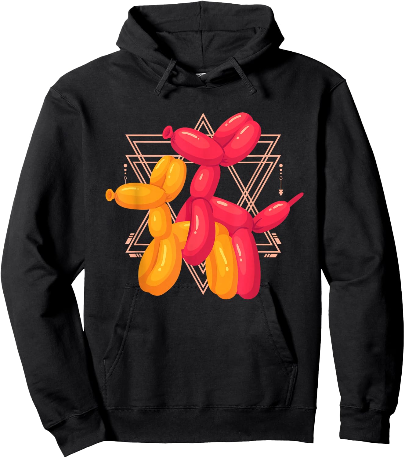 Funny Balloon Dog Sculpture Pair | Adult Humor Hoodie - Hoodie | Black