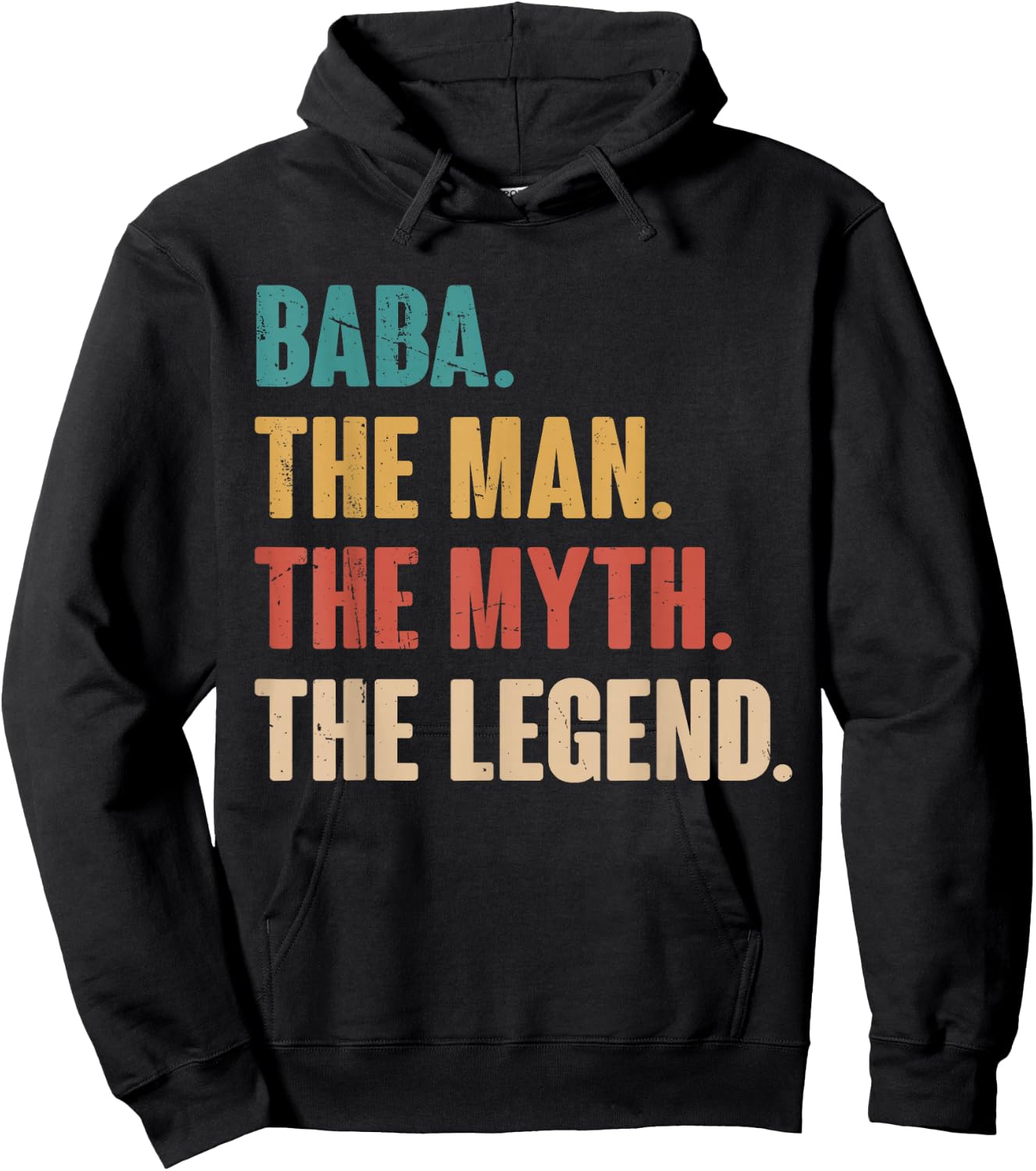 Baba The Man The Myth The Legend Retro Gift Baba Hoodie - Hoodie | Black