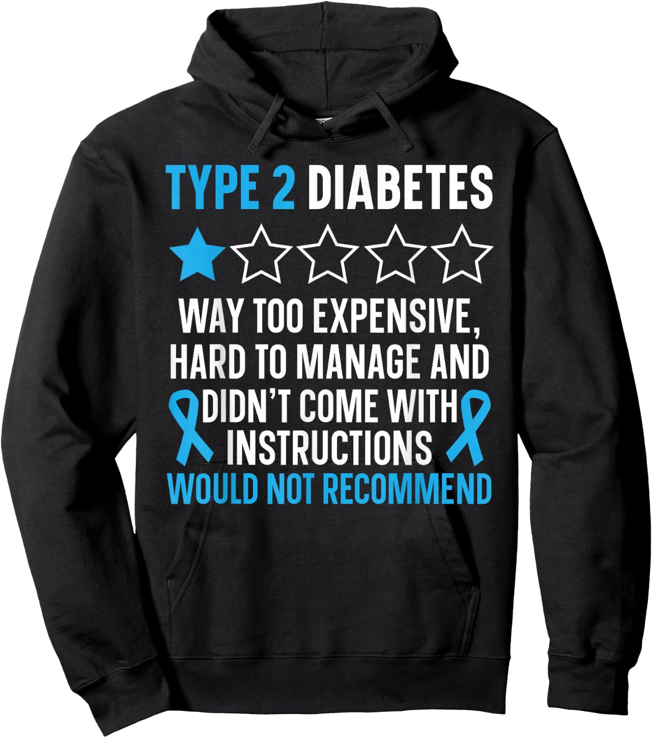 Type 2 Diabetes T2D Warrior Diabetes Awareness Hoodie - Hoodie | Black