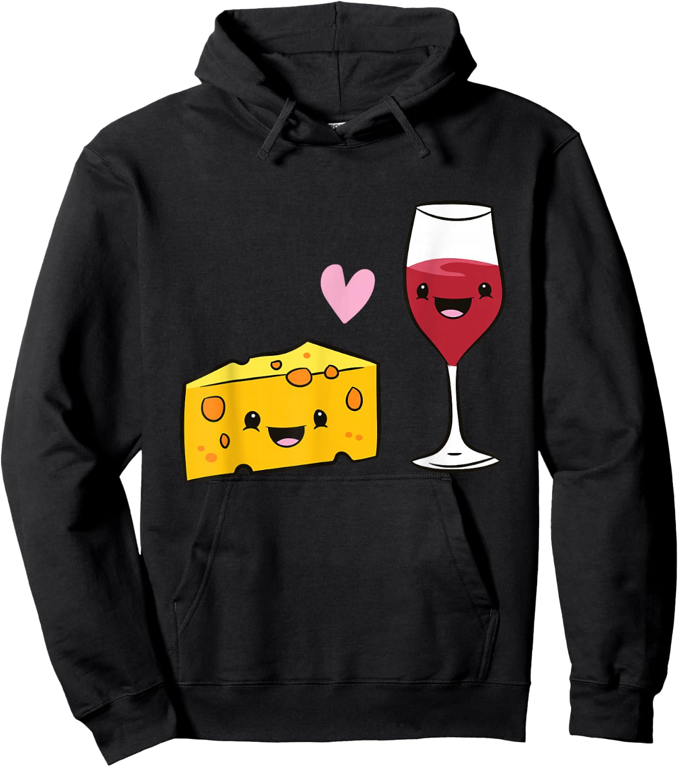 Wine And Cheese Food Pair Love Cheese And Wine Hoodie - Hoodie | Black