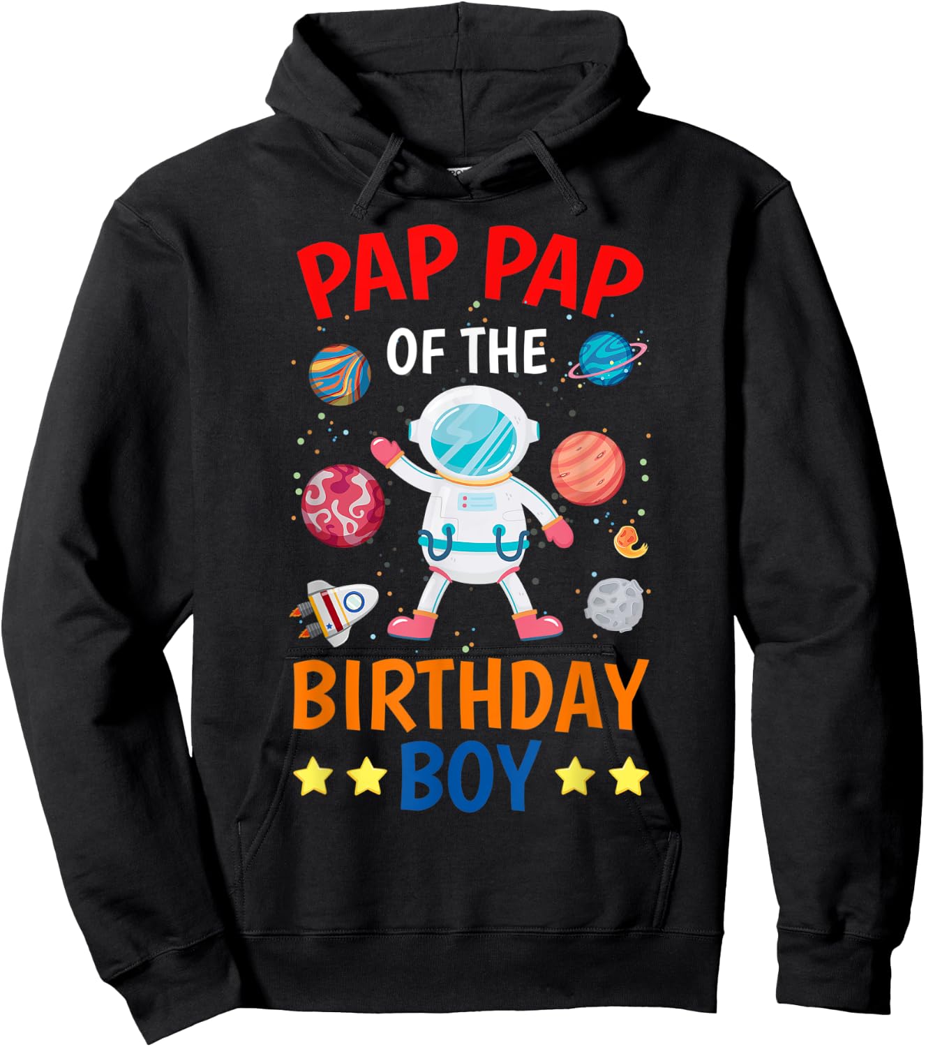 Pap Pap Of The Birthday Boy Space Planet Theme Bday Party Hoodie - Hoodie | Black