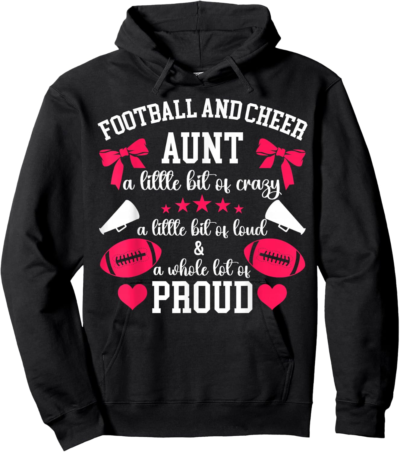 Football And Cheer Aunt Proud Football & Cheer Auntie Hoodie - Hoodie | Black