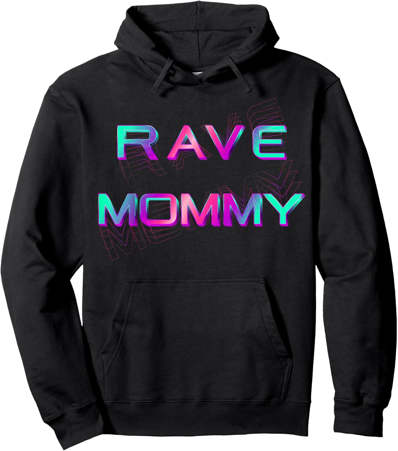 Rave Mommy-EDM Festival Raver Mom Mothers Groovy Cool Hoodie - Hoodie | Black