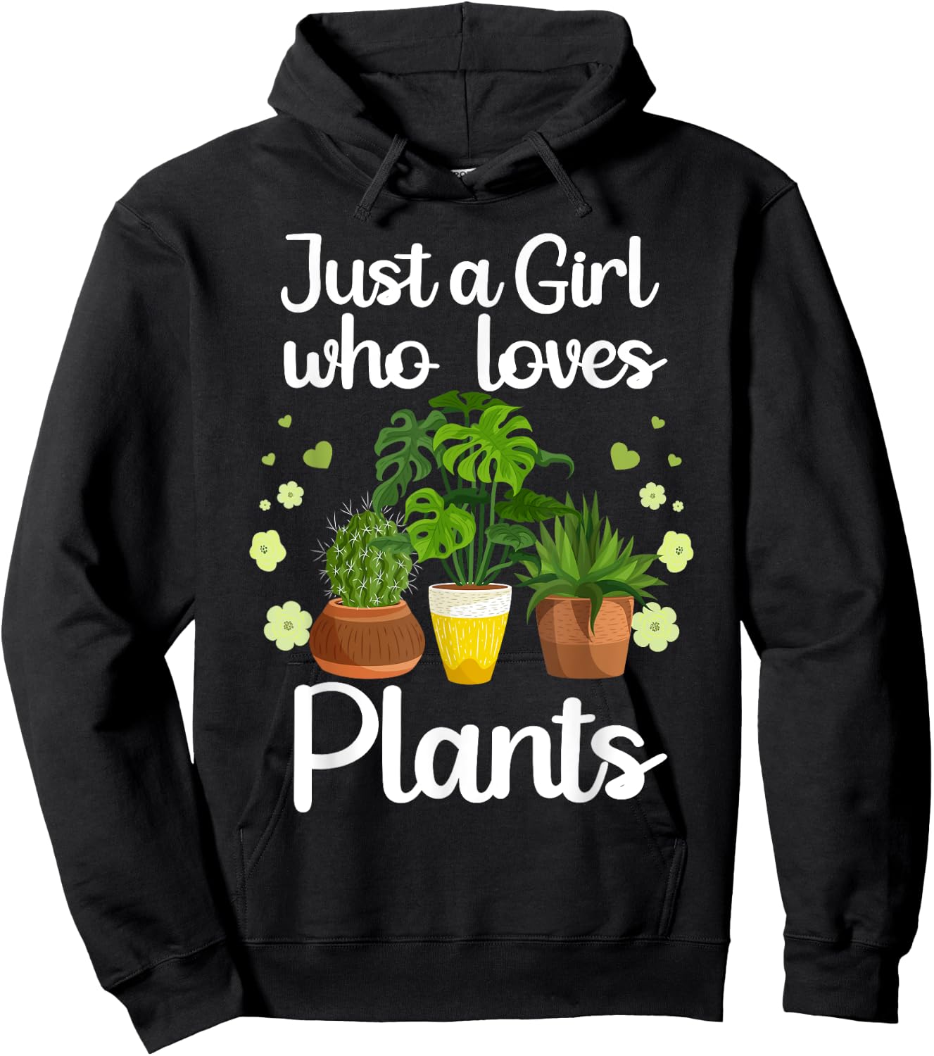 Funny Plant Design Girls Gardener Plant Lovers Hoodie - Hoodie | Black