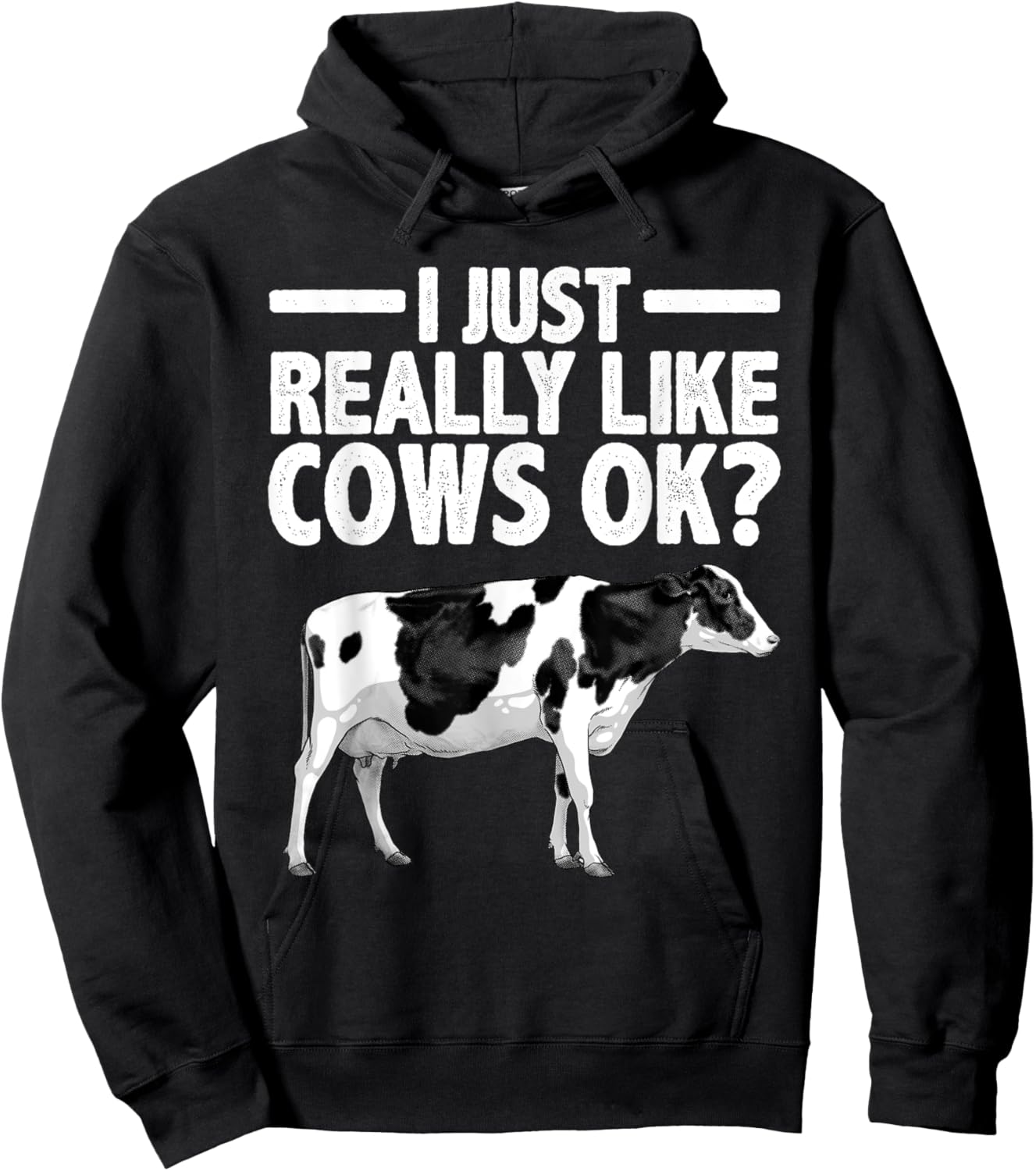 Funny Cow Art Women Cattle Farming Dairy Cow Lover Hoodie - Hoodie | Black