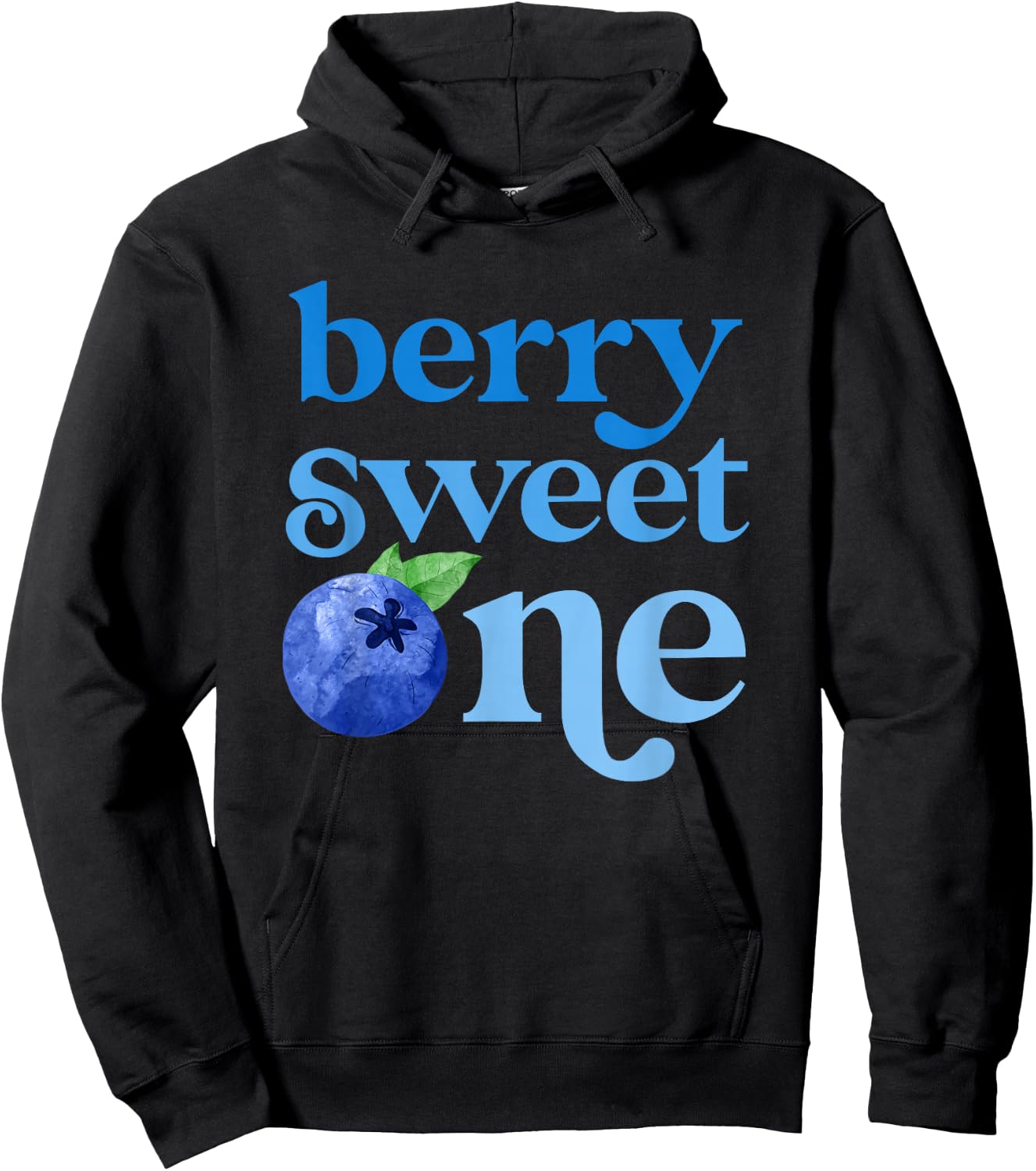 First Birthday Berry Sweet One Blueberry 1st Bday Family Hoodie - Hoodie | Black