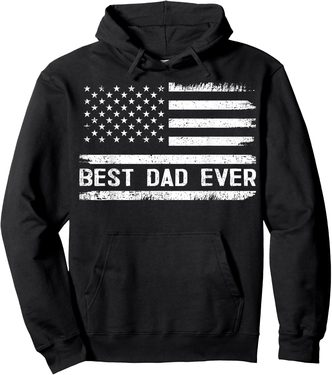 Best Dad Ever with US American Flag Gifts Fathers Day Dad Hoodie - Hoodie | Black