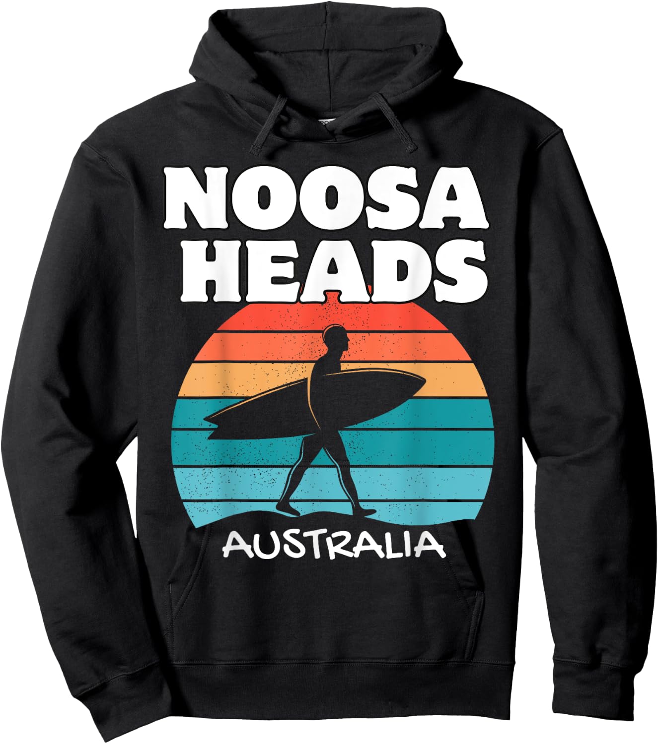 NOOSA HEADS AUSTRALIA Surf Retro Sunset Surfing Hoodie - Hoodie | Black
