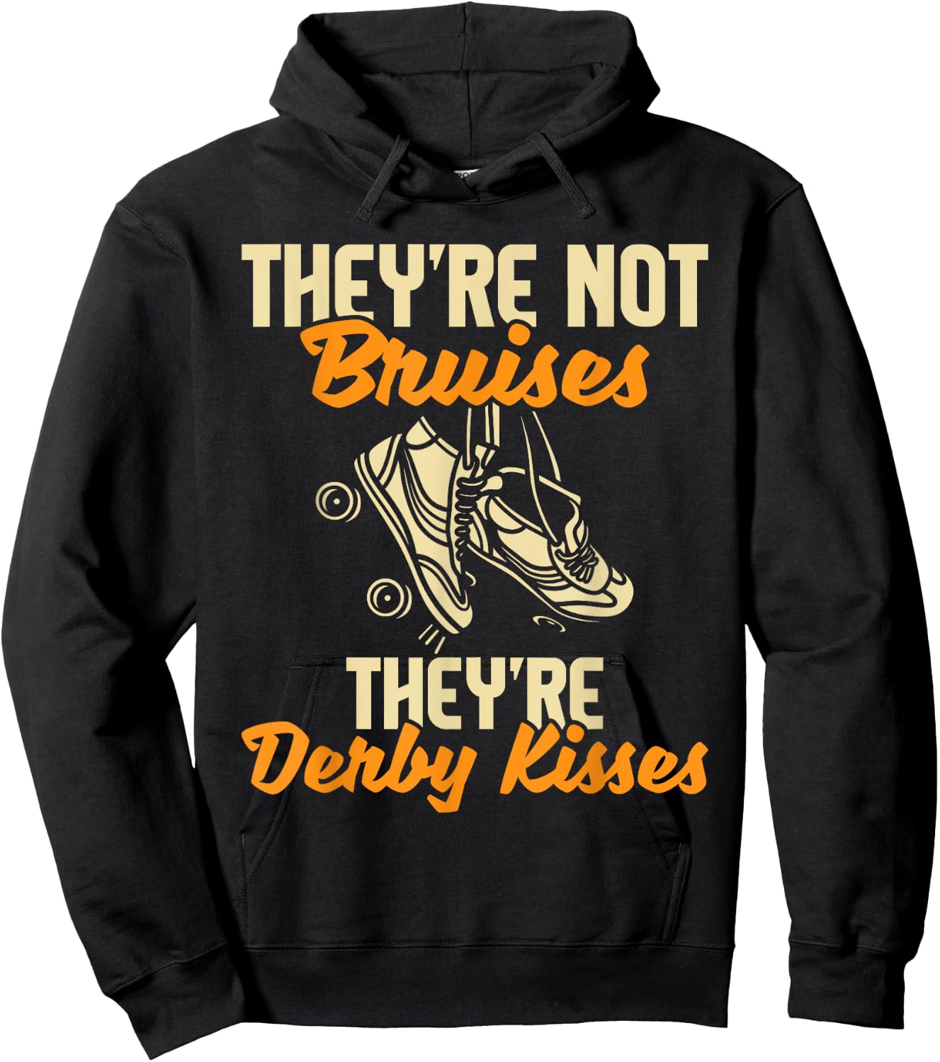 They're Derby Kisses - Roller Skating Roller Derby Skates Hoodie - Hoodie | Black