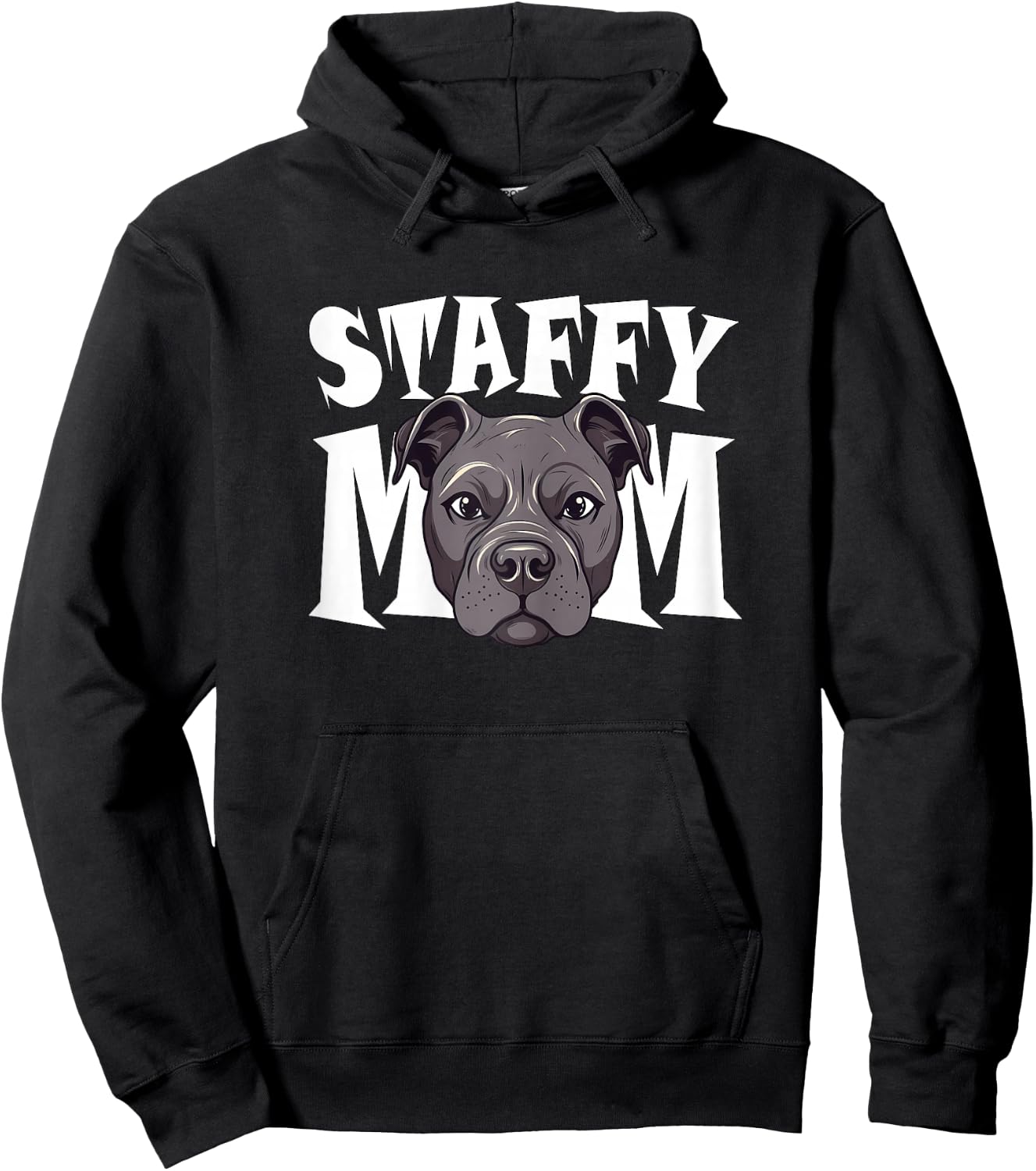 Staffy Mom Cute Staffordshire Bull Terrier Dog Mother Hoodie - Hoodie | Black