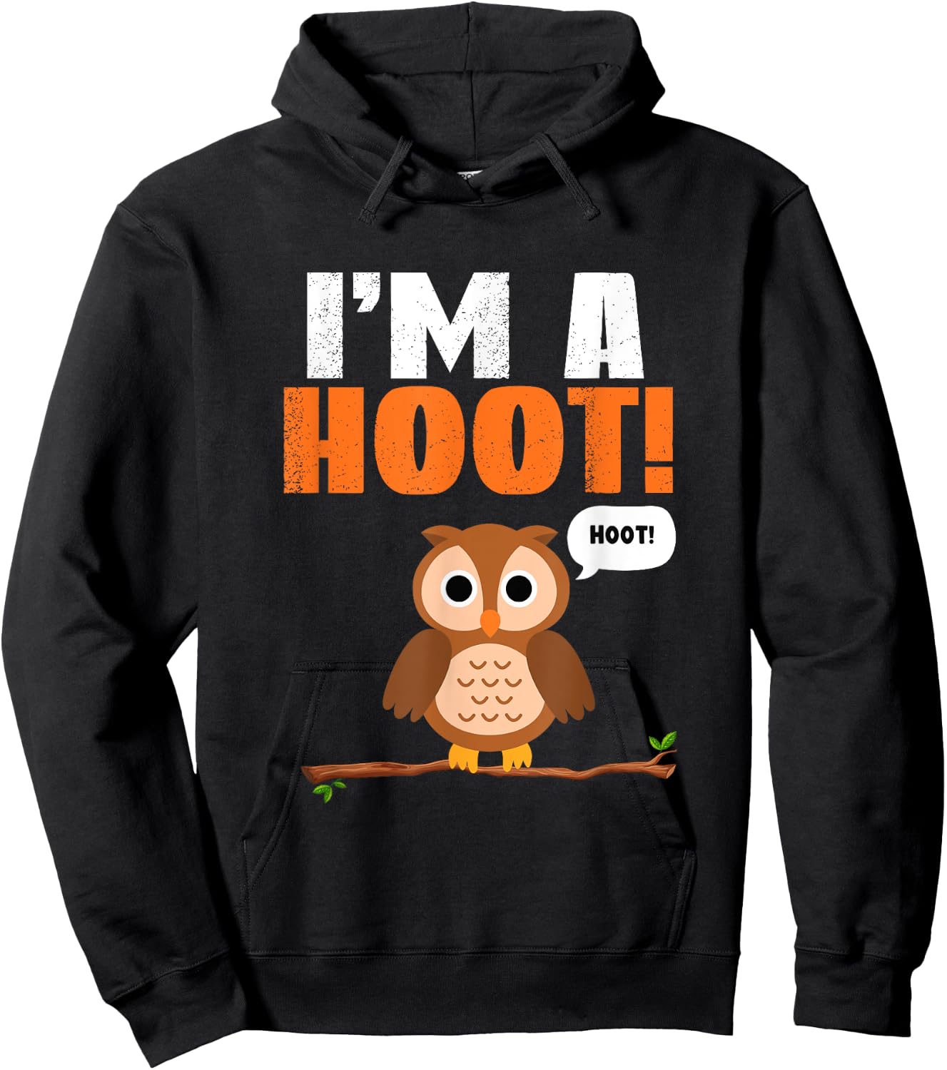 Cor Designs Kids -Adults Hooting Owl Hoodie - Hoodie | Black