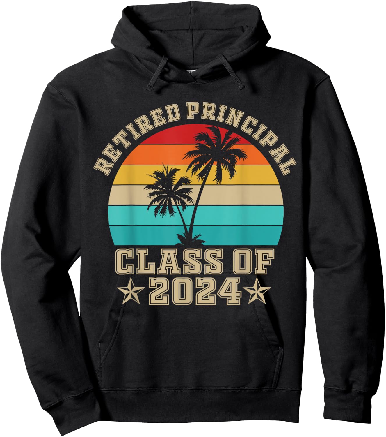 Retired Principal class of 2024 vintage school retirement Hoodie - Hoodie | Black