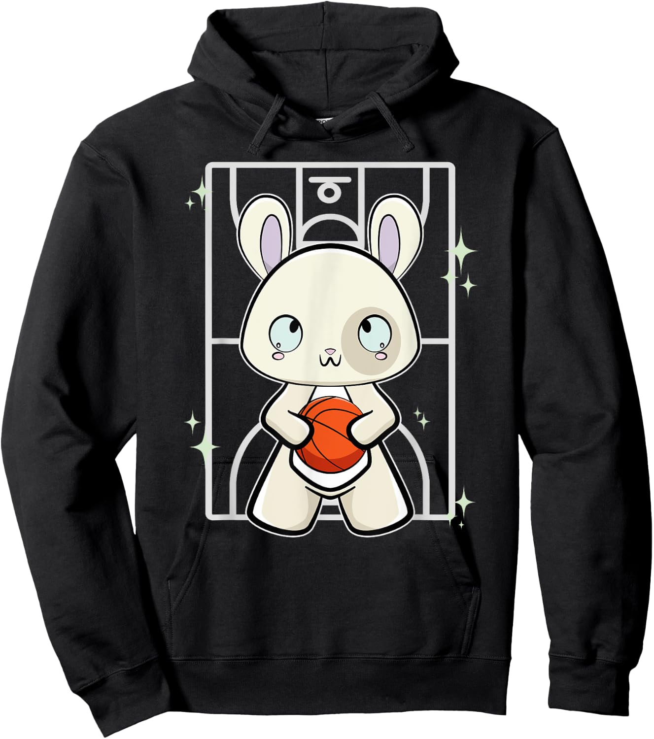 Rabbit With Basketball Hoodie - Hoodie | Black