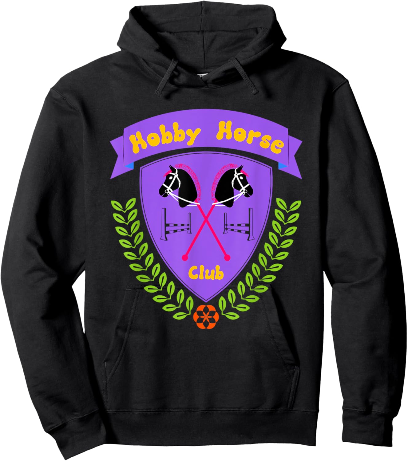 Hobby Horse Hobby Horsing with Horse and Jumping Obstacle Hoodie - Hoodie | Black