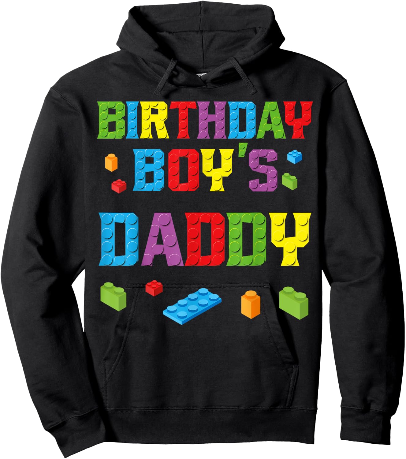 Master Builder Birthday Boy's Daddy Building Bricks Blocks Hoodie - Hoodie | Black