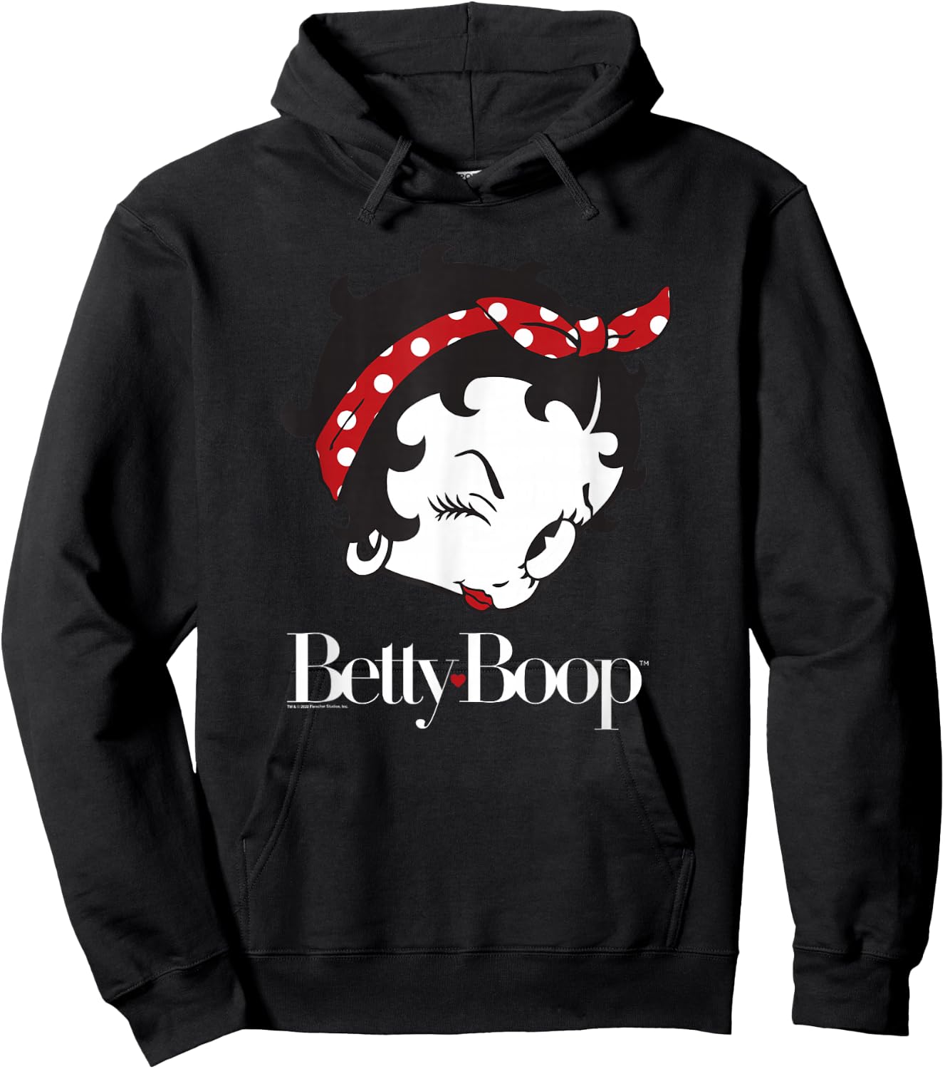 Betty Boop Vintage Big Head Wink Bandana Hoodie - Hoodie | Black