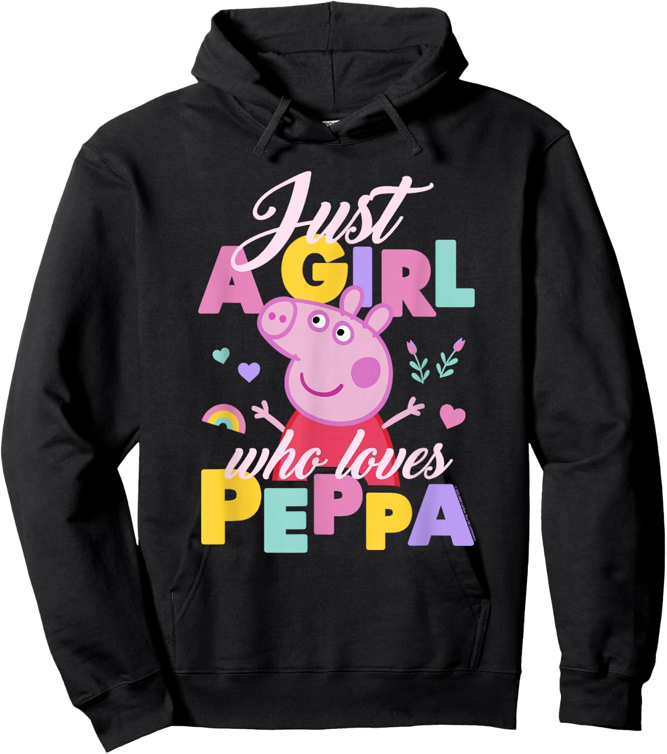 Peppa Pig Just A Girl Who Loves Peppa Playing Cheerfully Hoodie - Hoodie | Black