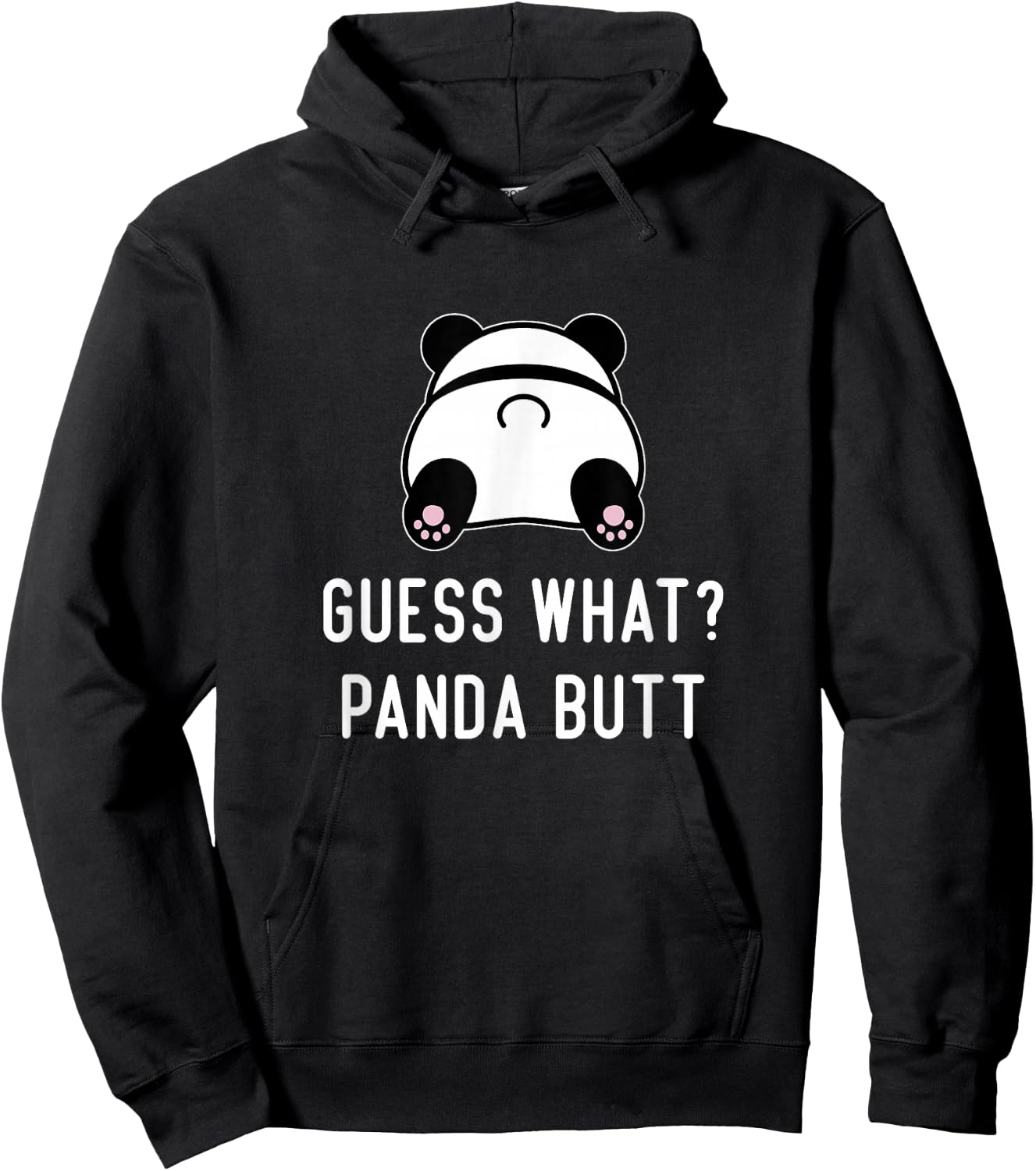 Funny Panda Guess What Panda Butt Women Cute Girls Panda Hoodie - Hoodie | Black