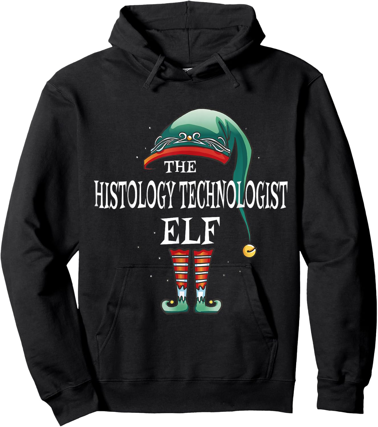 Histology Technologist Elf Job Christmas Hoodie - Hoodie | Black