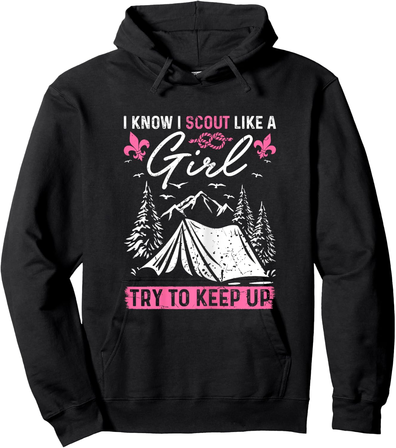 Scout Leader Like A Girl Adventure Outdoor Wildlife Mommy Hoodie - Hoodie | Black