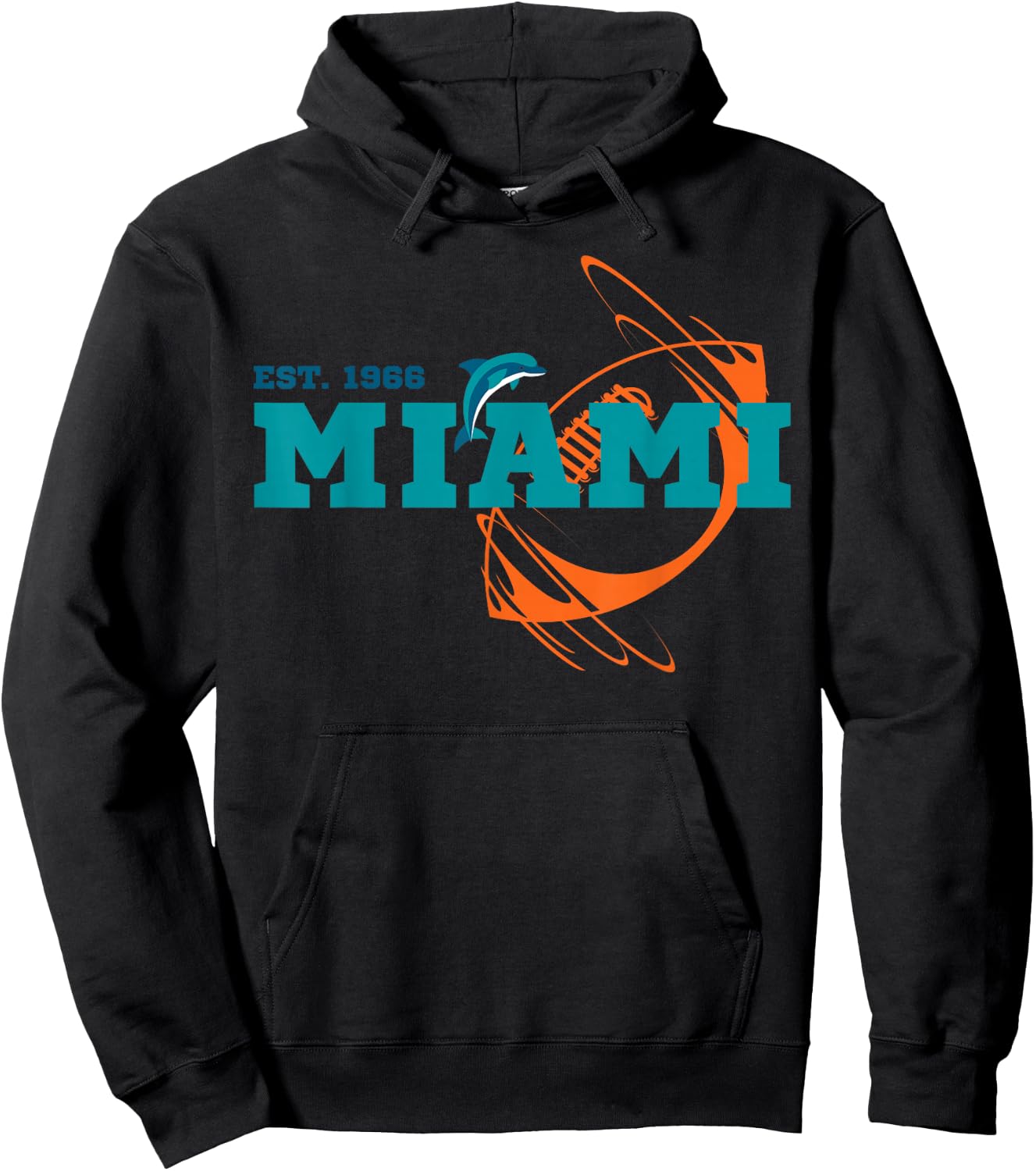 Miami EST 1966 Sports Team Athletic Ball Novelty Hoodie - Hoodie | Black