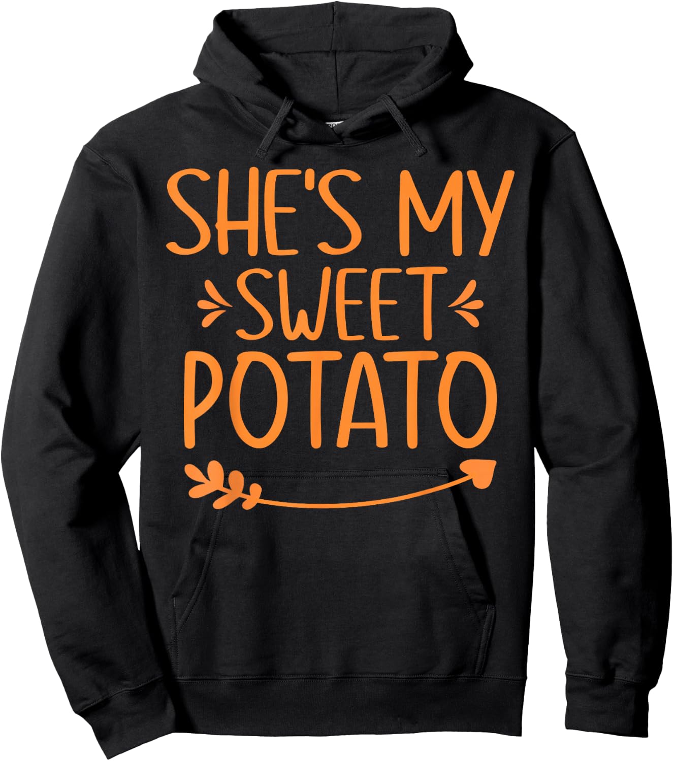Thanksgiving Matching Couples Outfit Sweet Potato Yes I Yam Hoodie - Hoodie | Black