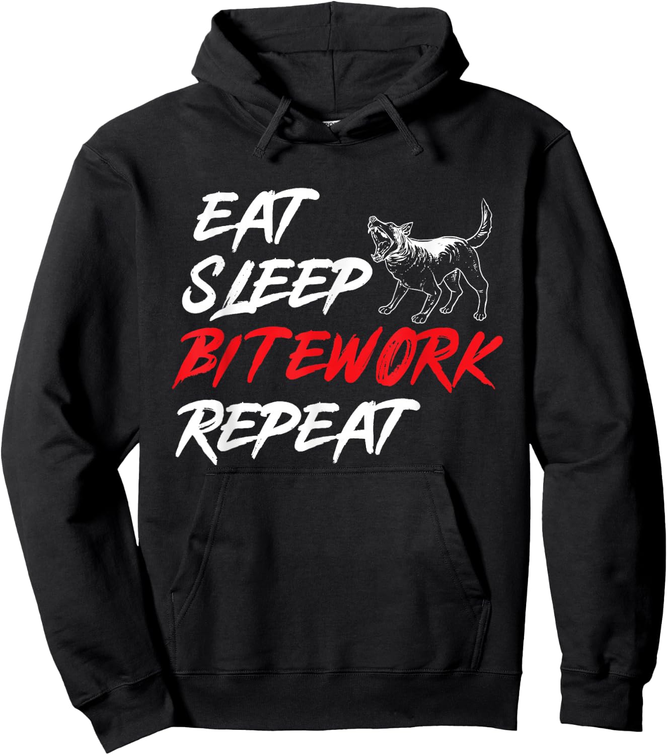 Belgian Malinois Eat Sleep Bitework Repeat Belgian Shepherd Hoodie - Hoodie | Black
