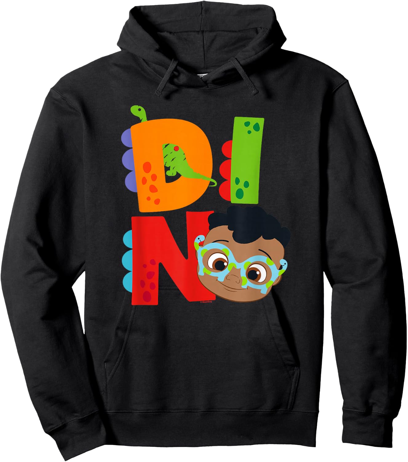 CoComelon Cody Dino Text Big Head Fill Hoodie - Hoodie | Black