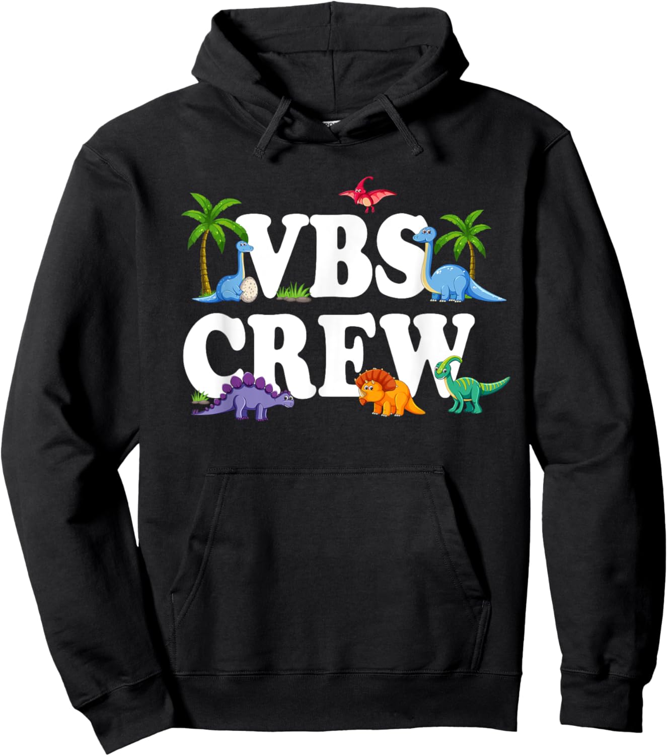 VBS Crew 2025 Vacation Bible School Dinosaur Hoodie - Hoodie | Black