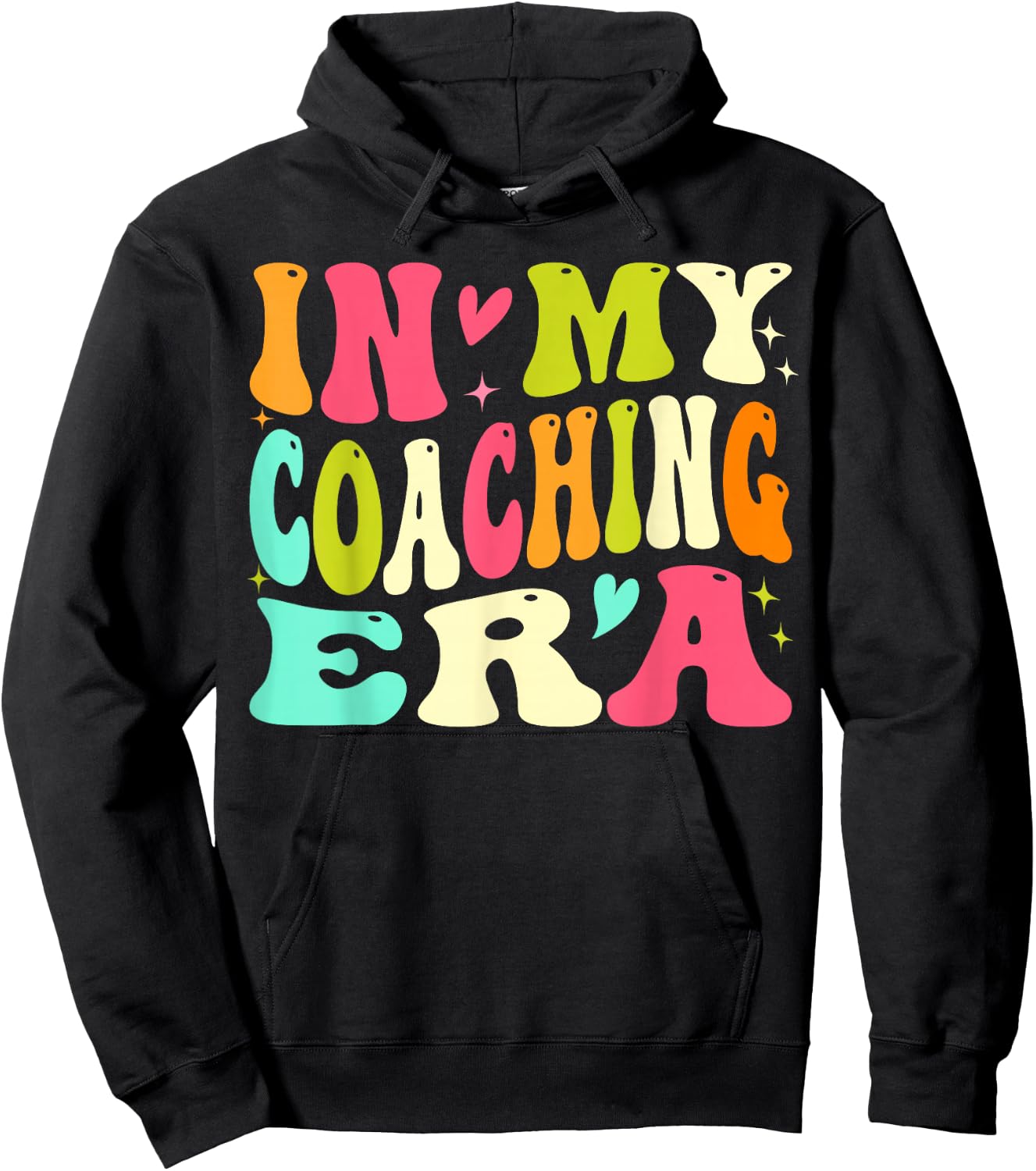 In My Coaching Era Groovy Hoodie - Hoodie | Black