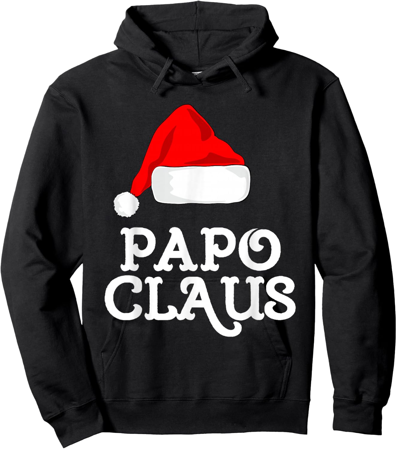 Family Papo Claus Christmas Santa's Hat Pajama Matching Hoodie - Hoodie | Black